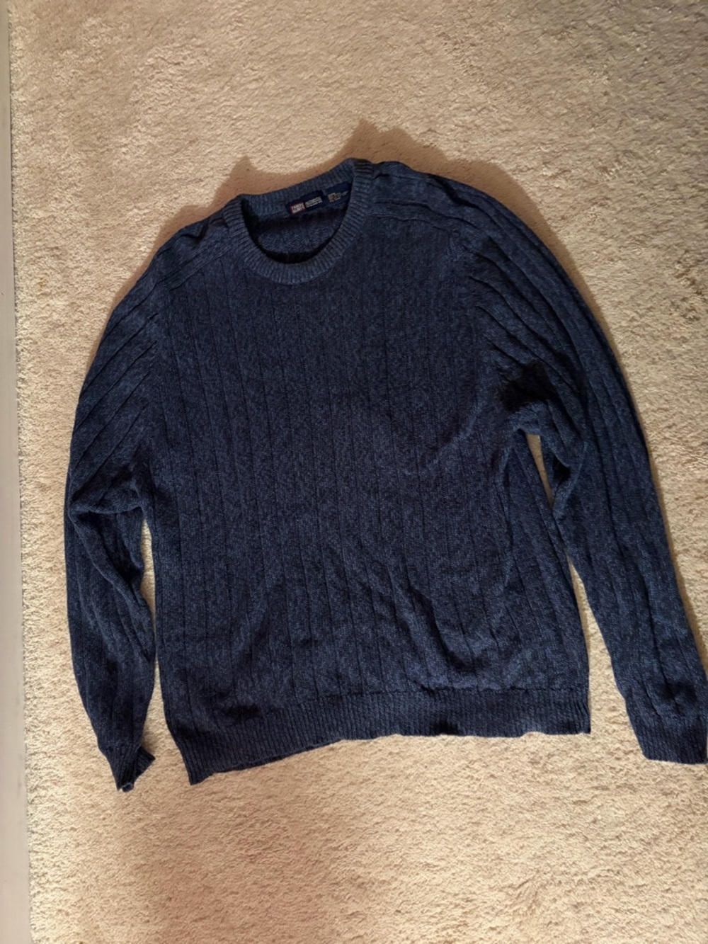 Faded Glory Men's Navy Cable Crewneck Sweater